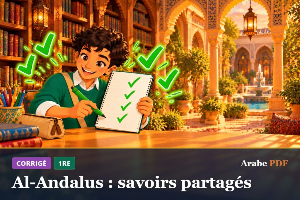 Corrigé des exercices d’arabe 1re : Al-Andalus : savoirs partagés