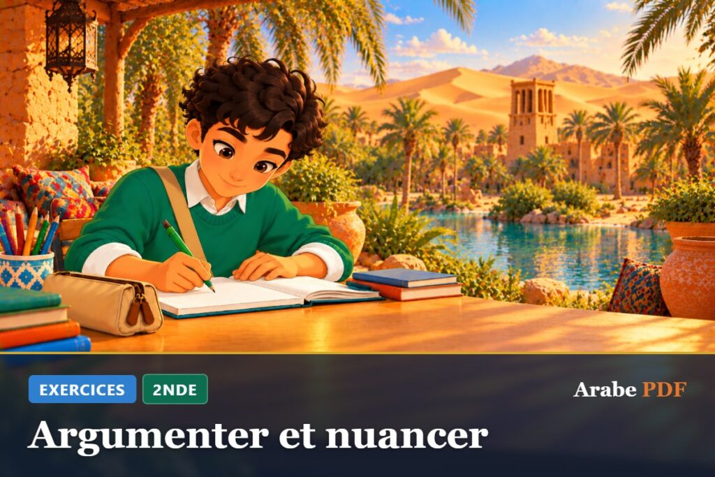 Exercices d’arabe 2nde : Argumenter et nuancer