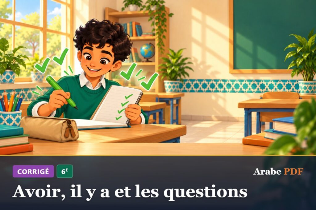Corrigé des exercices d’arabe 6e : Avoir, il y a et les questions