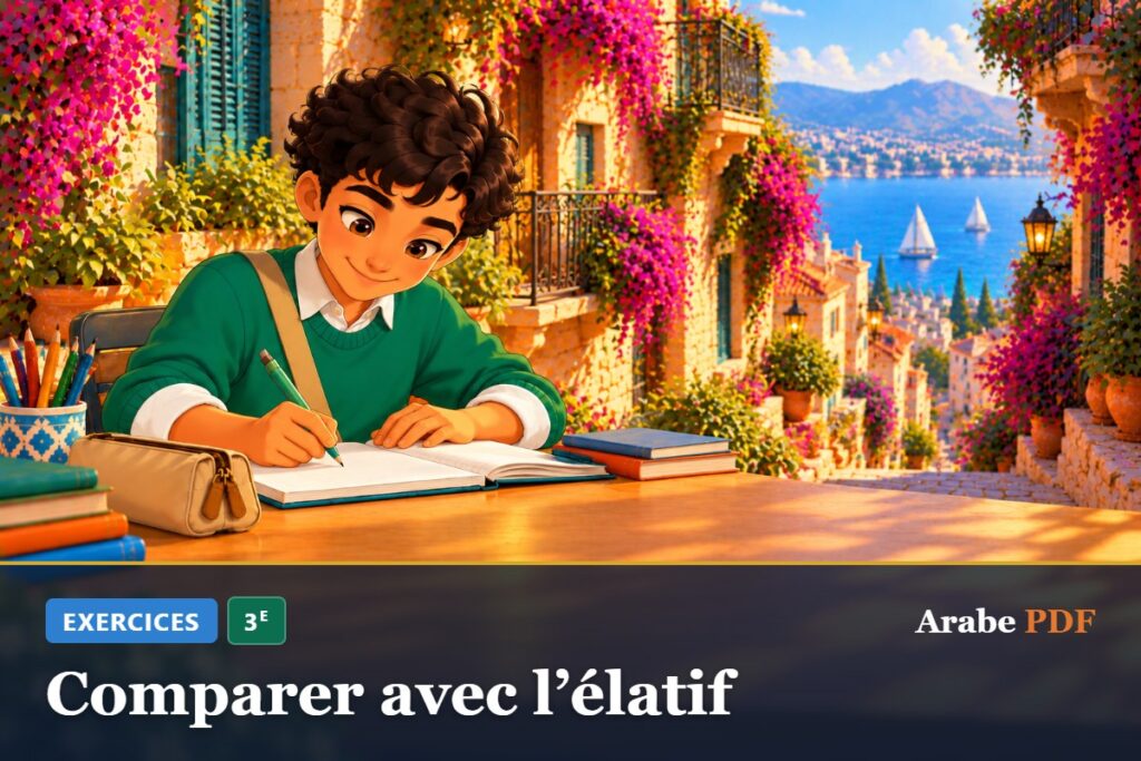 Exercices d’arabe 3e : Comparer avec l’élatif