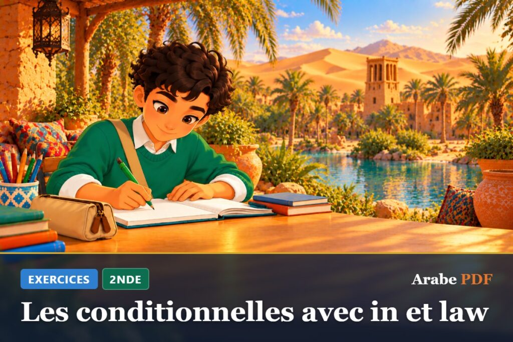 Exercices d’arabe 2nde : Les conditionnelles avec in et law