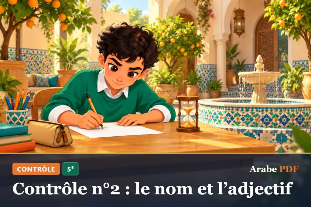 Contrôle n°2 : le nom et l’adjectif – contrôle d’arabe 5e