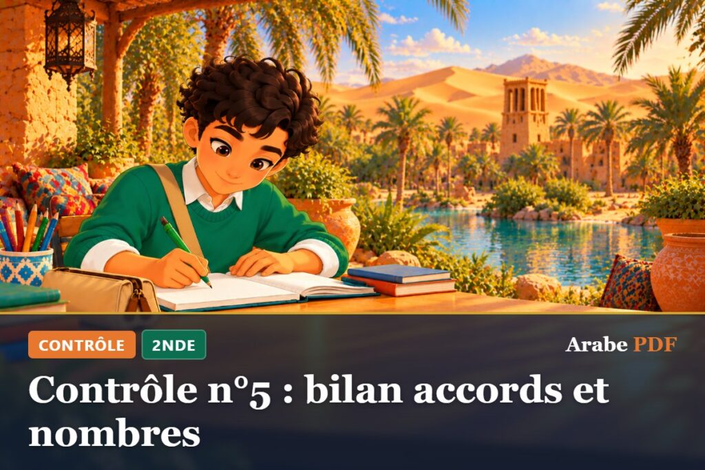 Contrôle n°5 : bilan accords et nombres – contrôle d’arabe 2nde