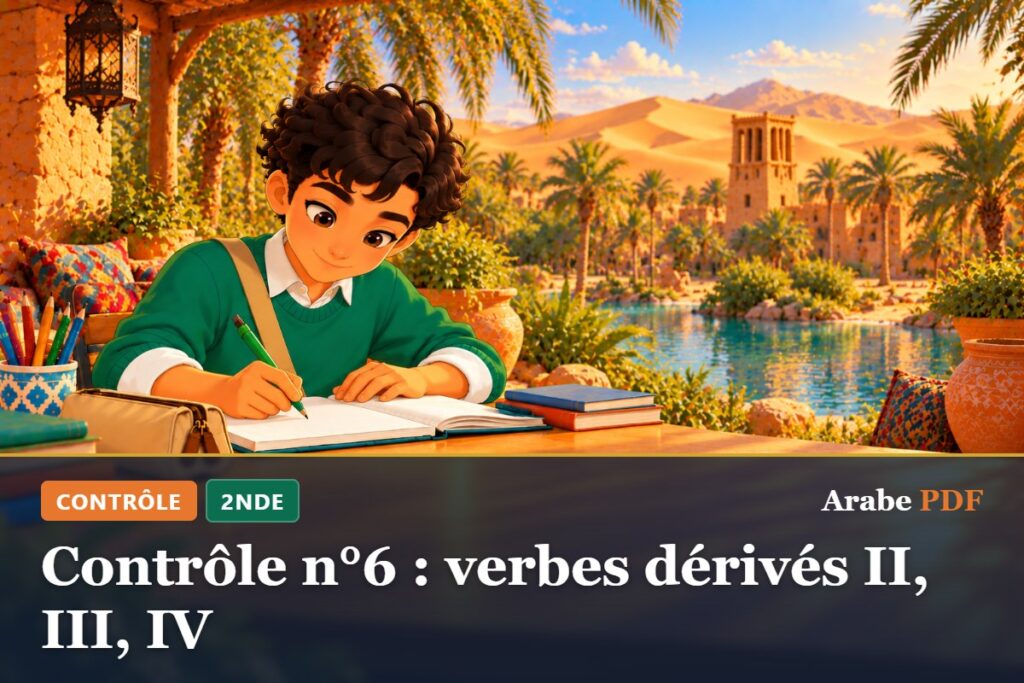 Contrôle n°6 : verbes dérivés II, III, IV – contrôle d’arabe 2nde