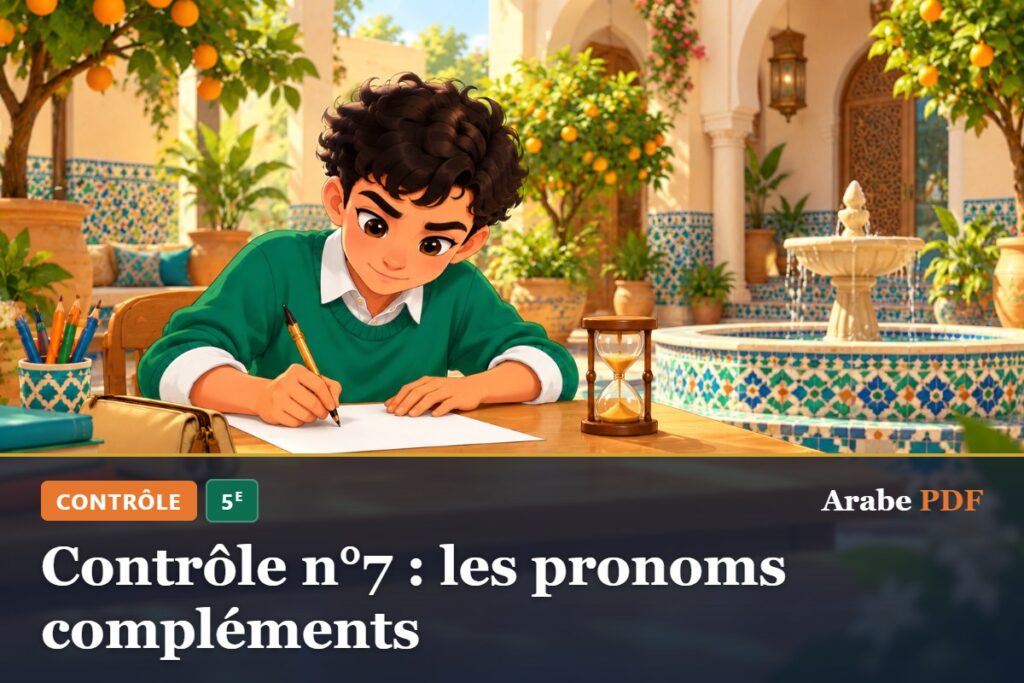 Contrôle n°7 : les pronoms compléments – contrôle d’arabe 5e