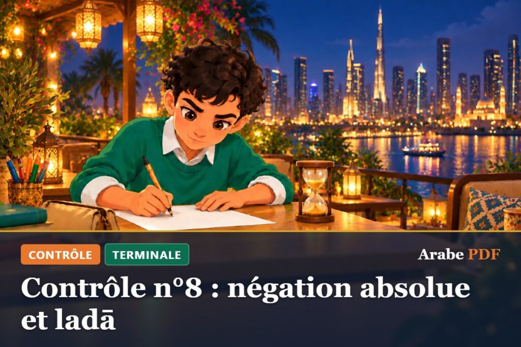 Contrôle n°8 : négation absolue et ladā – contrôle d’arabe Terminale