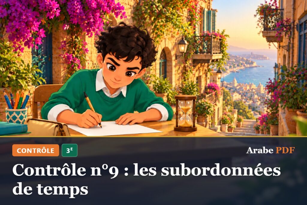 Contrôle n°9 : les subordonnées de temps – contrôle d’arabe 3e