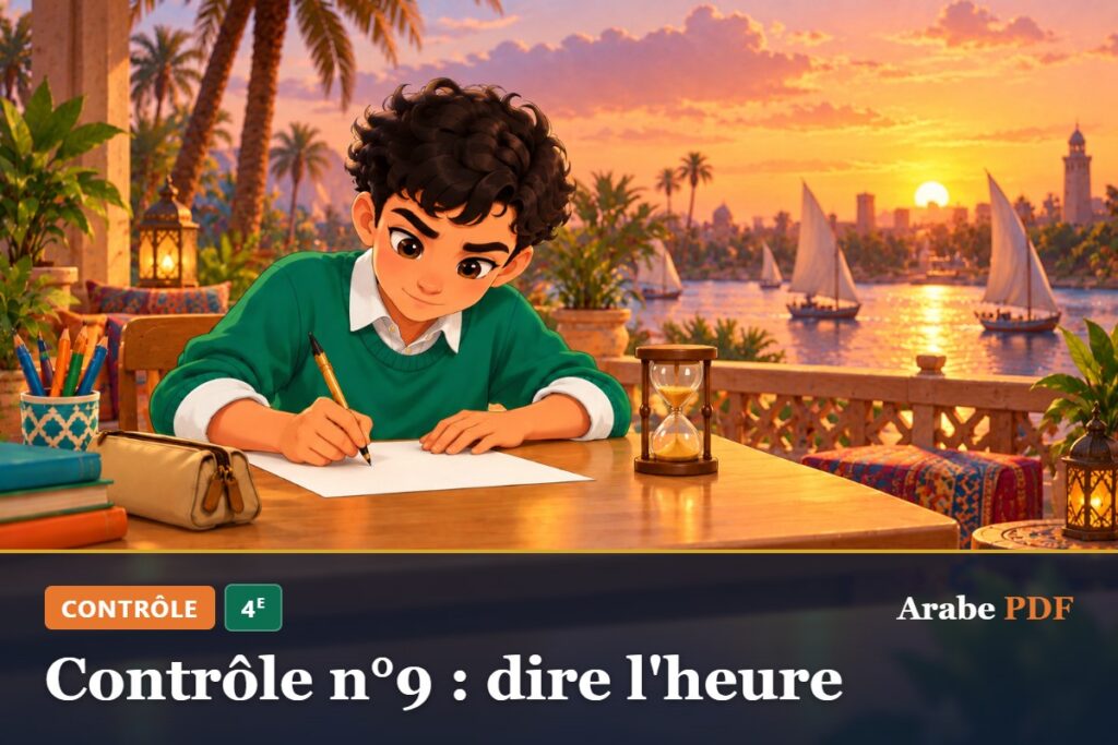 Contrôle n°9 : dire l'heure – contrôle d’arabe 4e