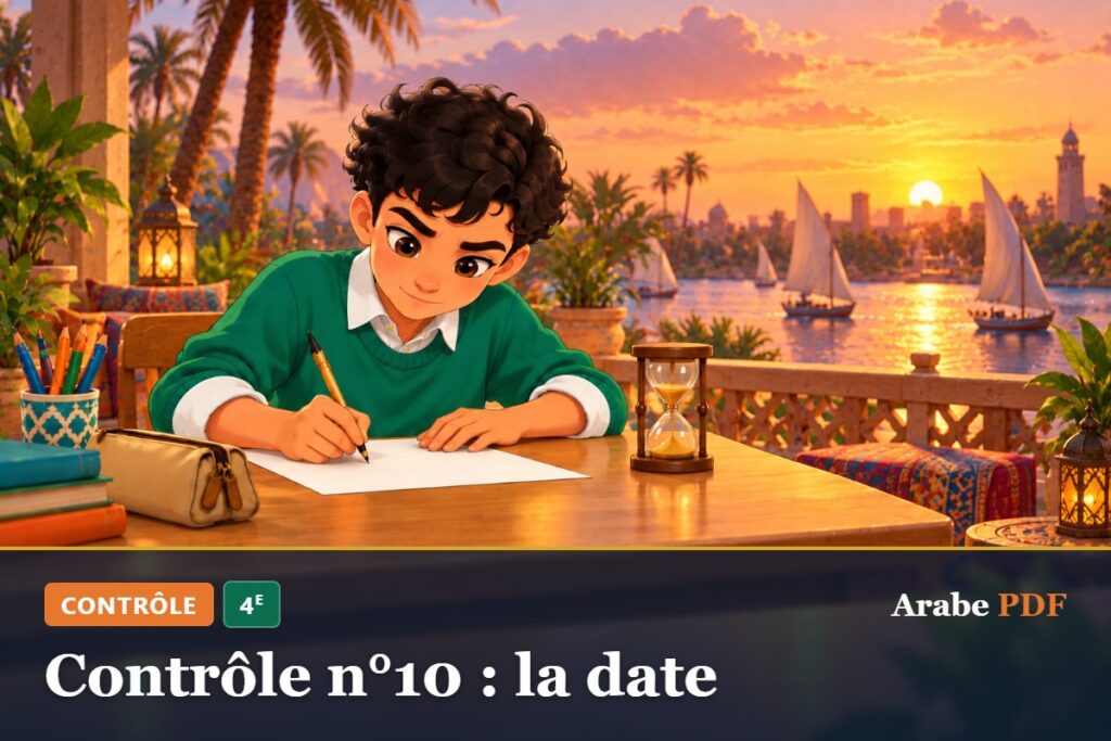Contrôle n°10 : la date – contrôle d’arabe 4e