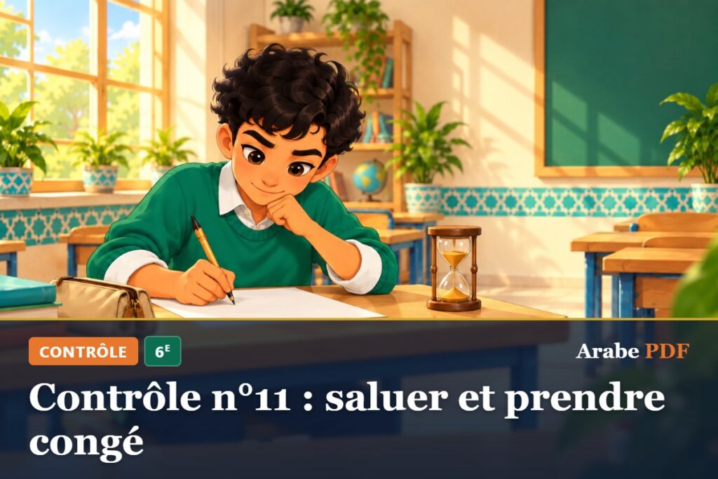 Contrôle n°11 : saluer et prendre congé – contrôle d’arabe 6e