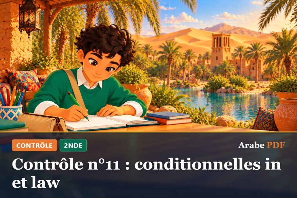 Contrôle n°11 : conditionnelles in et law – contrôle d’arabe 2nde