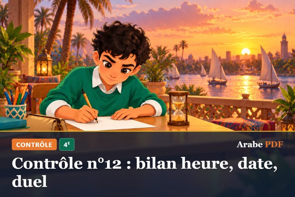 Contrôle n°12 : bilan heure, date, duel – contrôle d’arabe 4e