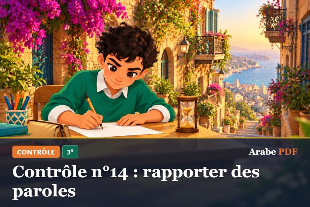 Contrôle n°14 : rapporter des paroles – contrôle d’arabe 3e