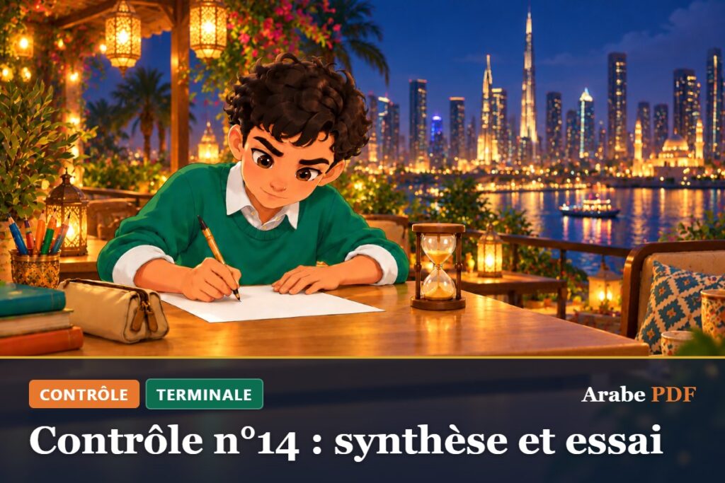 Contrôle n°14 : synthèse et essai – contrôle d’arabe Terminale