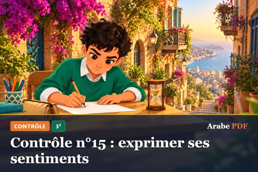 Contrôle n°15 : exprimer ses sentiments – contrôle d’arabe 3e