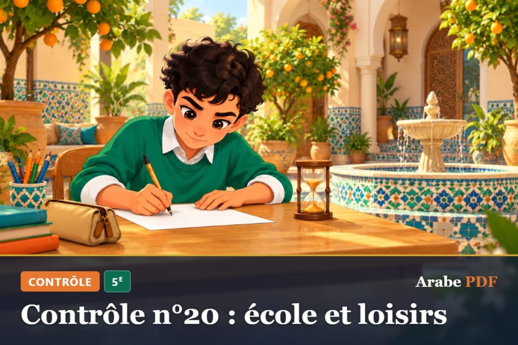 Contrôle n°20 : école et loisirs – contrôle d’arabe 5e
