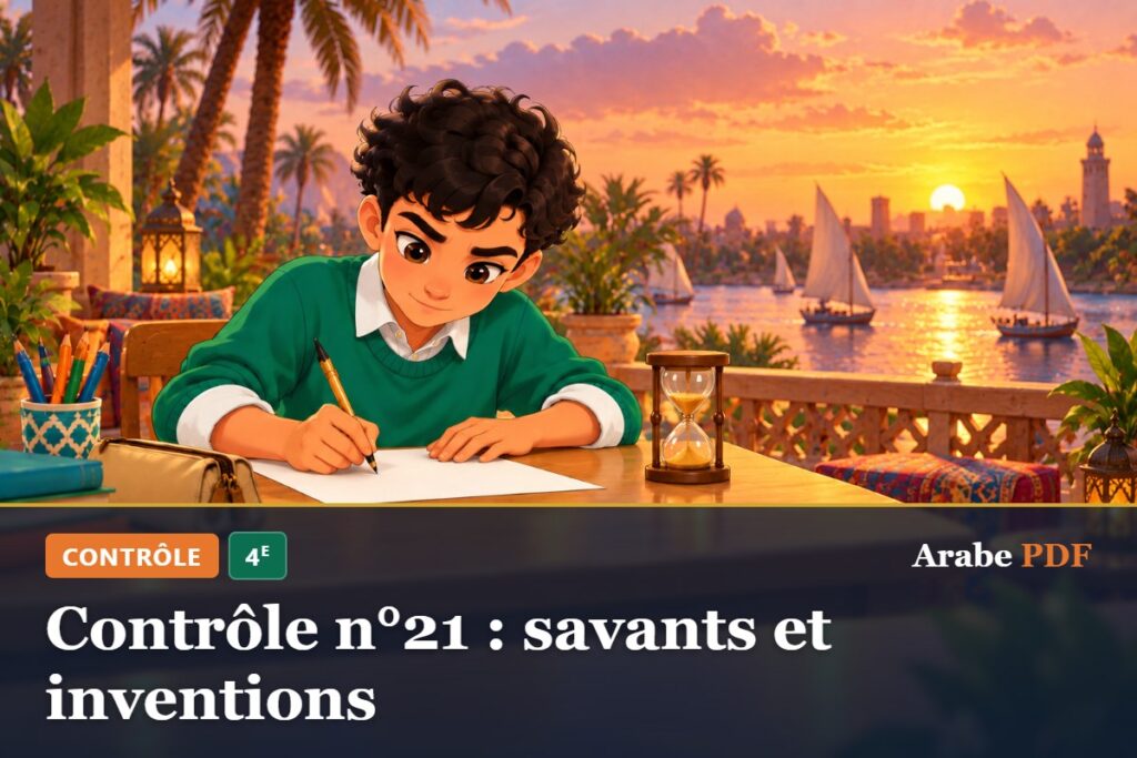 Contrôle n°21 : savants et inventions – contrôle d’arabe 4e