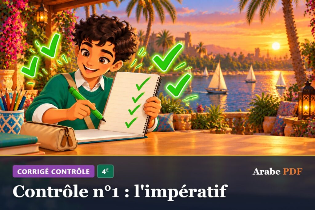 Corrigé : Contrôle n°1 : l'impératif – contrôle d’arabe 4e
