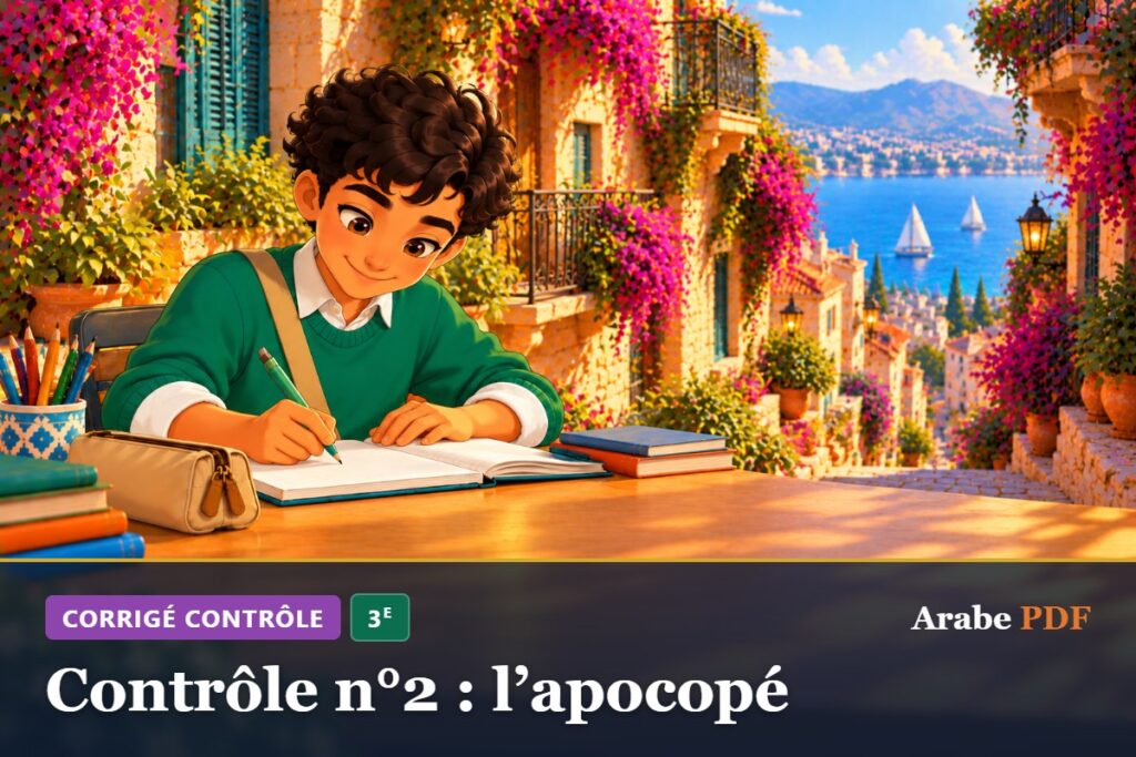 Corrigé : Contrôle n°2 : l’apocopé – contrôle d’arabe 3e