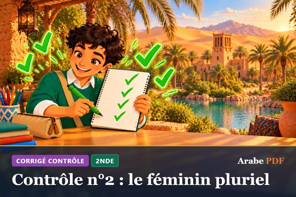 Corrigé : Contrôle n°2 : le féminin pluriel – contrôle d’arabe 2nde