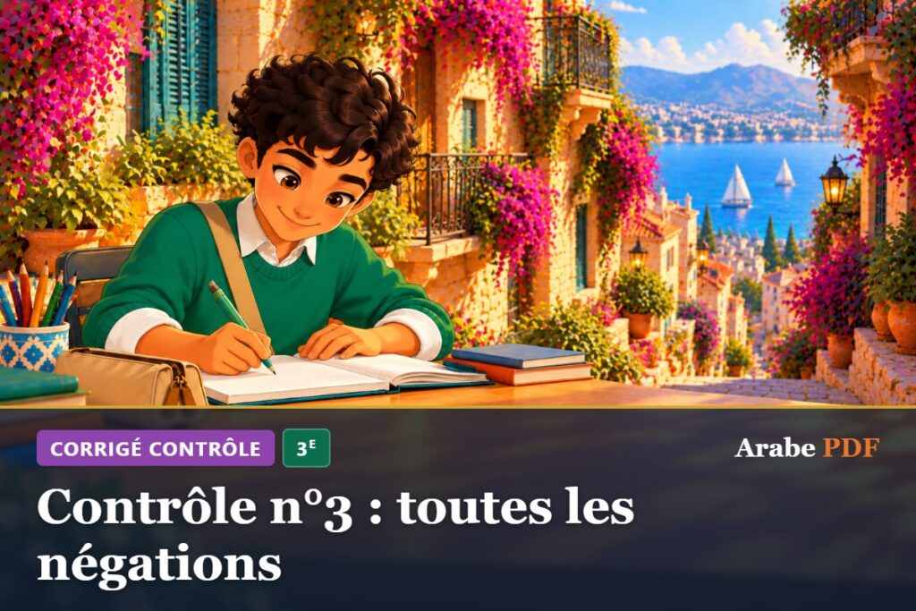 Corrigé : Contrôle n°3 : toutes les négations – contrôle d’arabe 3e