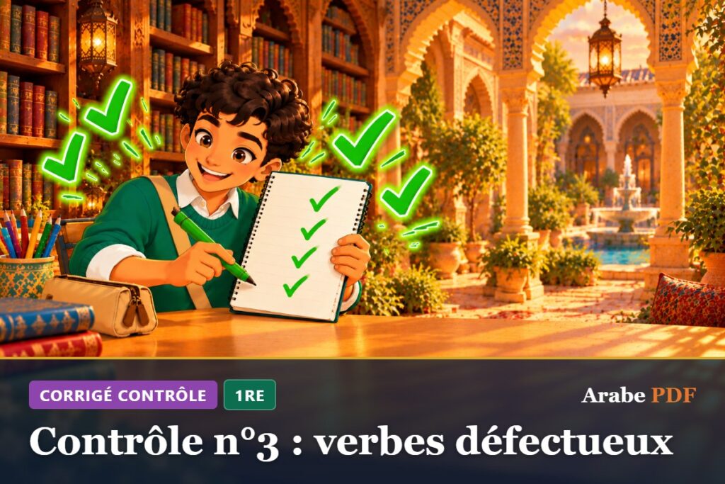 Corrigé : Contrôle n°3 : verbes défectueux – contrôle d’arabe 1re
