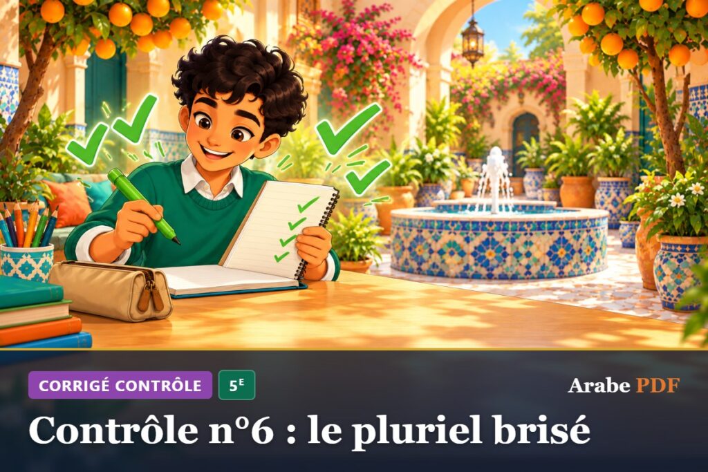 Corrigé : Contrôle n°6 : le pluriel brisé – contrôle d’arabe 5e