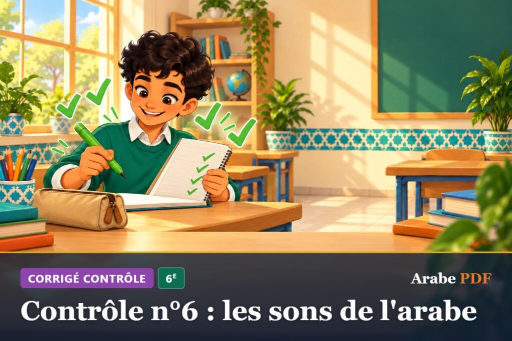 Corrigé : Contrôle n°6 : les sons de l'arabe – contrôle d’arabe 6e