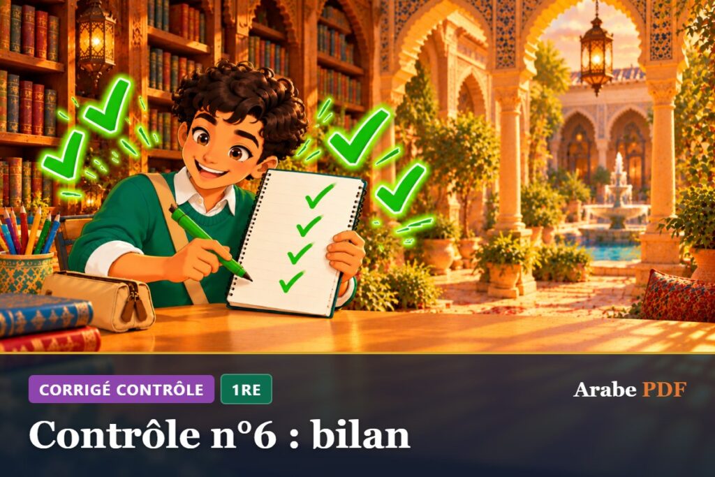 Corrigé : Contrôle n°6 : bilan – contrôle d’arabe 1re