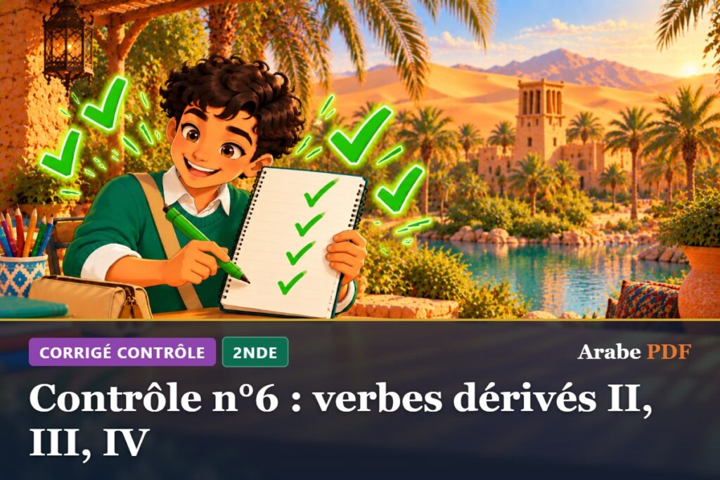 Corrigé : Contrôle n°6 : verbes dérivés II, III, IV – contrôle d’arabe 2nde