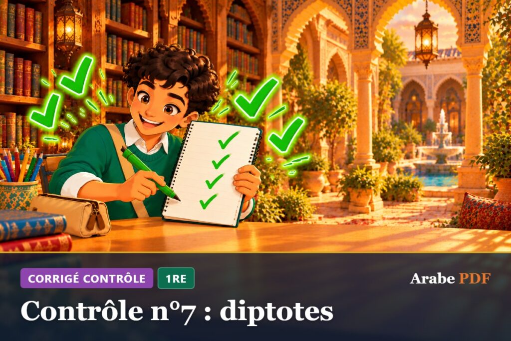 Corrigé : Contrôle n°7 : diptotes – contrôle d’arabe 1re