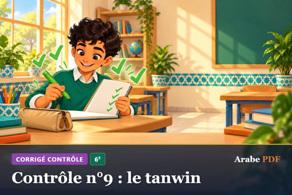 Corrigé : Contrôle n°9 : le tanwin – contrôle d’arabe 6e