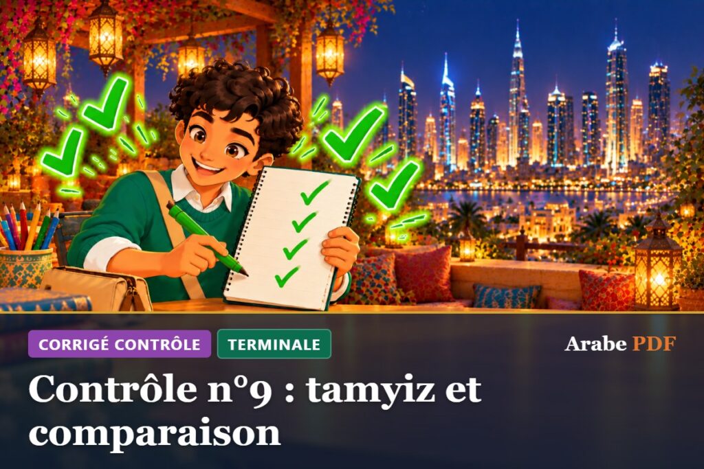 Corrigé : Contrôle n°9 : tamyiz et comparaison – contrôle d’arabe Terminale