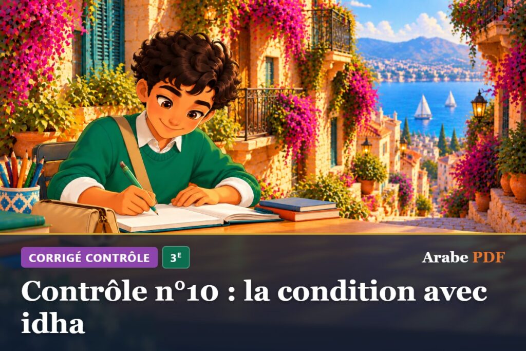 Corrigé : Contrôle n°10 : la condition avec idha – contrôle d’arabe 3e