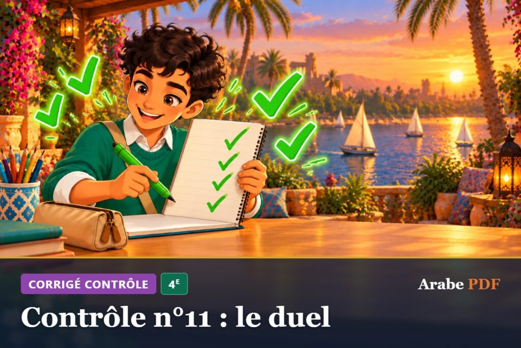 Corrigé : Contrôle n°11 : le duel – contrôle d’arabe 4e