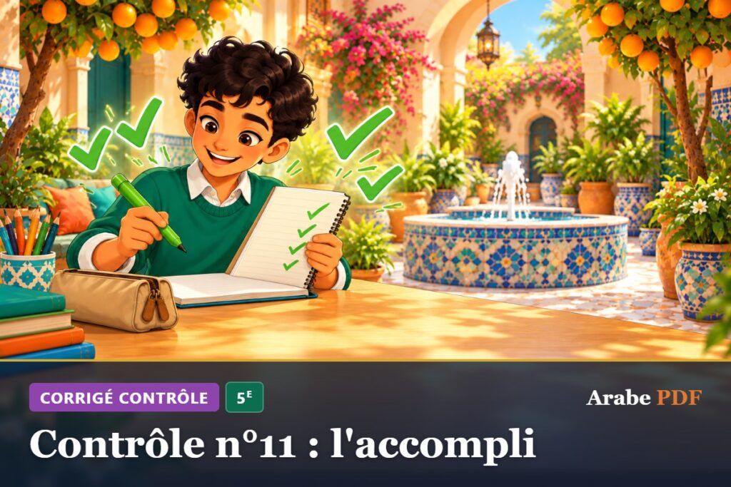Corrigé : Contrôle n°11 : l'accompli – contrôle d’arabe 5e
