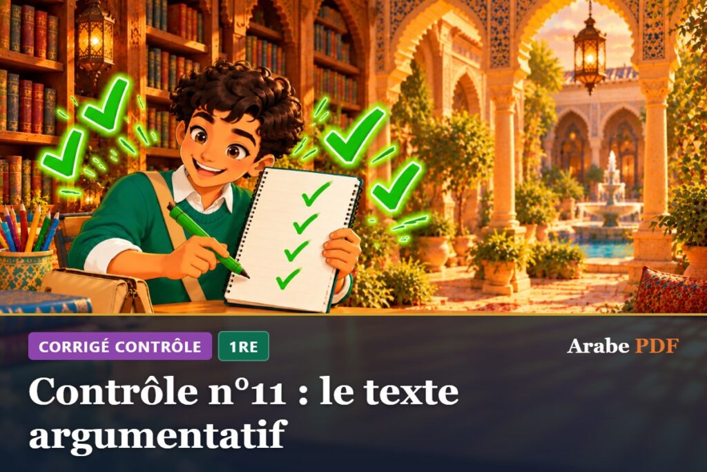 Corrigé : Contrôle n°11 : le texte argumentatif – contrôle d’arabe 1re