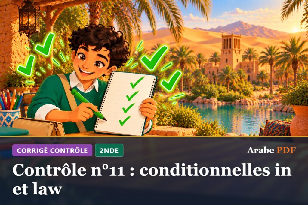 Corrigé : Contrôle n°11 : conditionnelles in et law – contrôle d’arabe 2nde