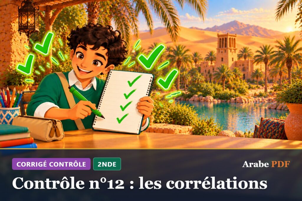 Corrigé : Contrôle n°12 : les corrélations – contrôle d’arabe 2nde