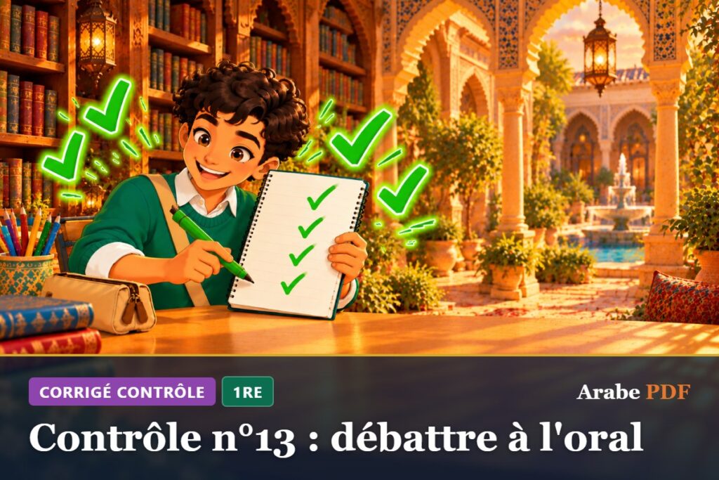 Corrigé : Contrôle n°13 : débattre à l'oral – contrôle d’arabe 1re