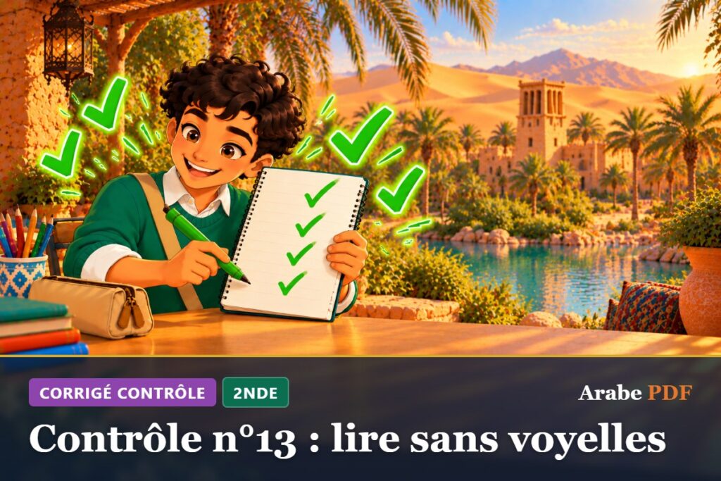 Corrigé : Contrôle n°13 : lire sans voyelles – contrôle d’arabe 2nde