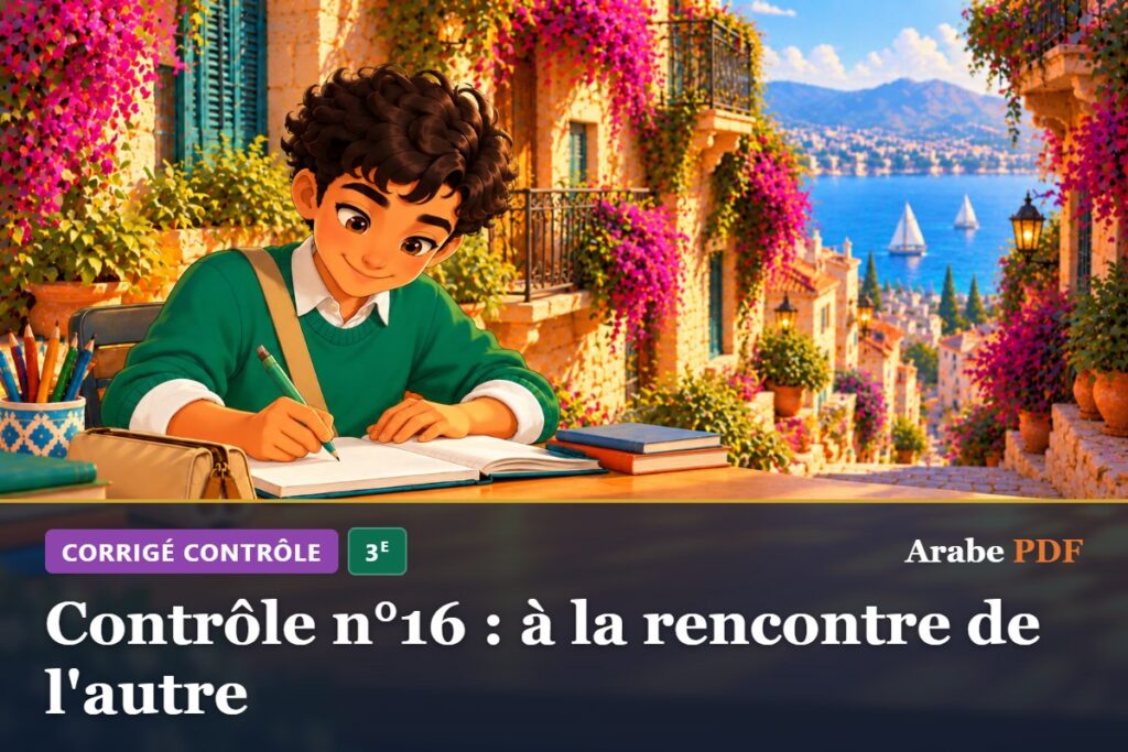 Corrigé : Contrôle n°16 : à la rencontre de l'autre – contrôle d’arabe 3e
