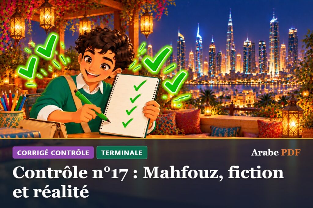 Corrigé : Contrôle n°17 : Mahfouz, fiction et réalité – contrôle d’arabe Terminale