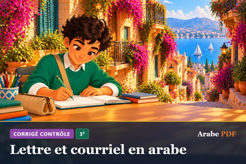 Corrigé : Lettre et courriel en arabe – contrôle d’arabe 3e