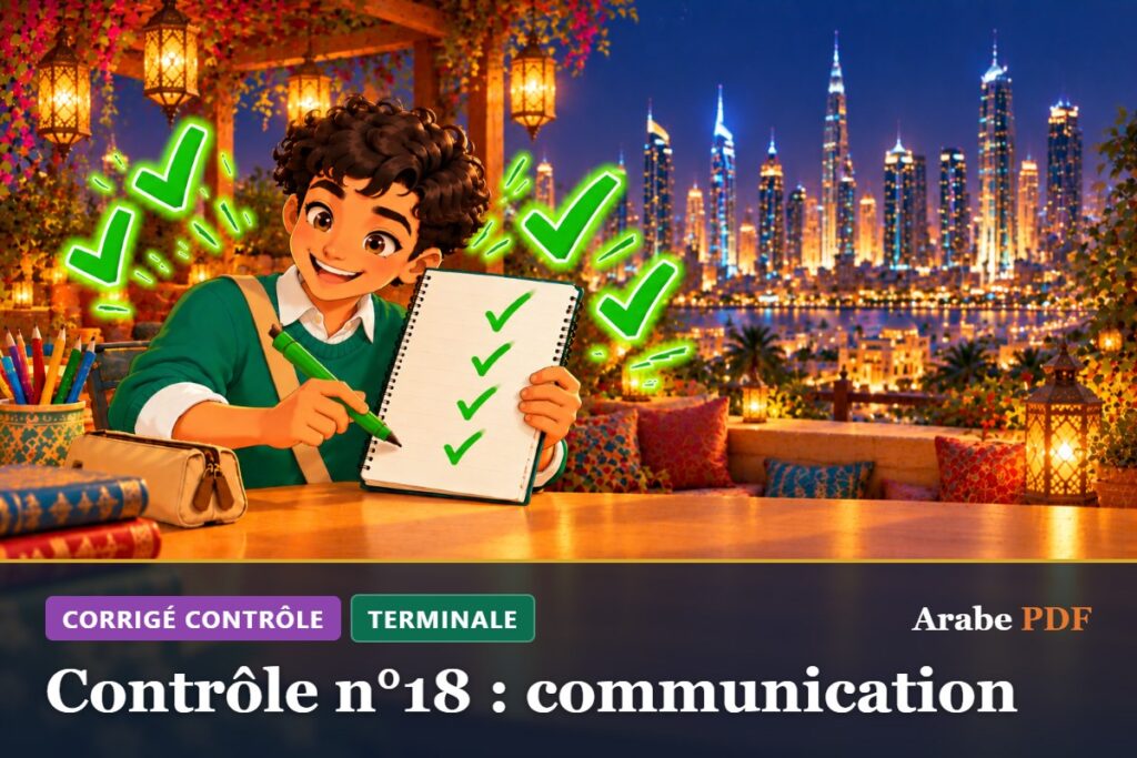 Corrigé : Contrôle n°18 : communication – contrôle d’arabe Terminale