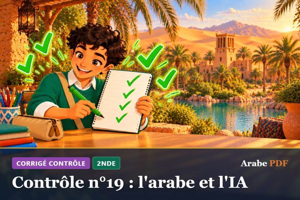 Corrigé : Contrôle n°19 : l'arabe et l'IA – contrôle d’arabe 2nde
