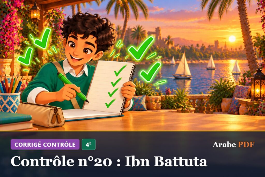 Corrigé : Contrôle n°20 : Ibn Battuta – contrôle d’arabe 4e