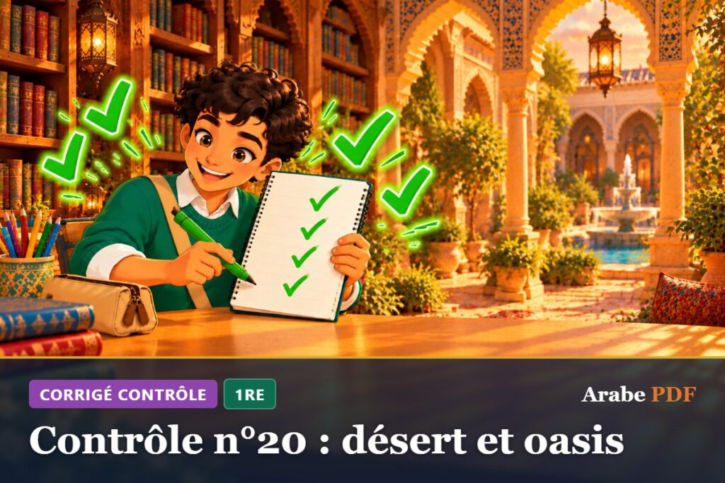 Corrigé : Contrôle n°20 : désert et oasis – contrôle d’arabe 1re