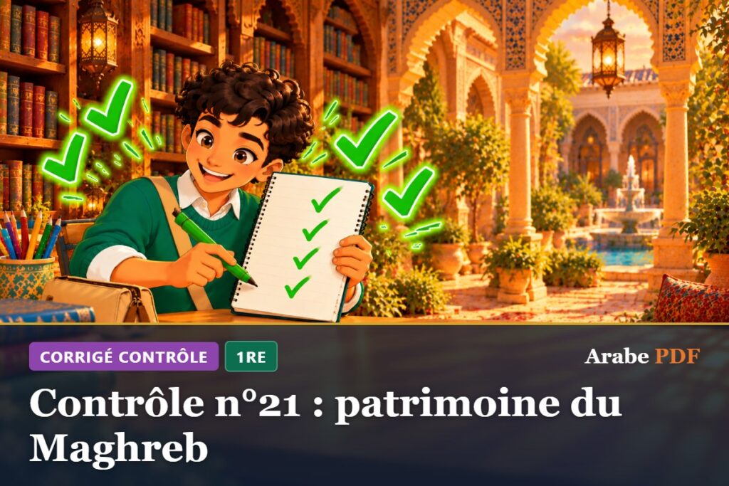 Corrigé : Contrôle n°21 : patrimoine du Maghreb – contrôle d’arabe 1re