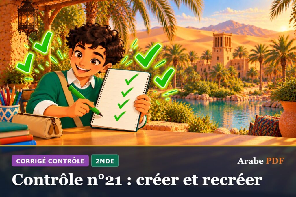 Corrigé : Contrôle n°21 : créer et recréer – contrôle d’arabe 2nde
